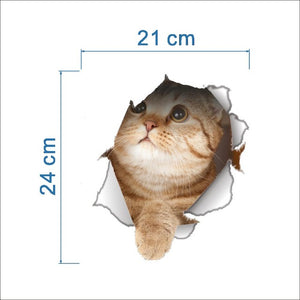 Cats 3D Wall Sticker Toilet Stickers